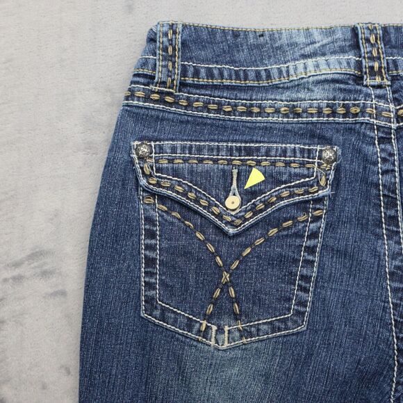 VSH Pants Womens 8 Blue Mid Rise Bootcut Flat Front Button Zip Denim Jeans - Picture 15 of 16